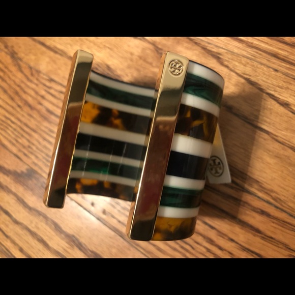 Tory Burch multicolor tortoise shell/gold cuff - Picture 3 of 3